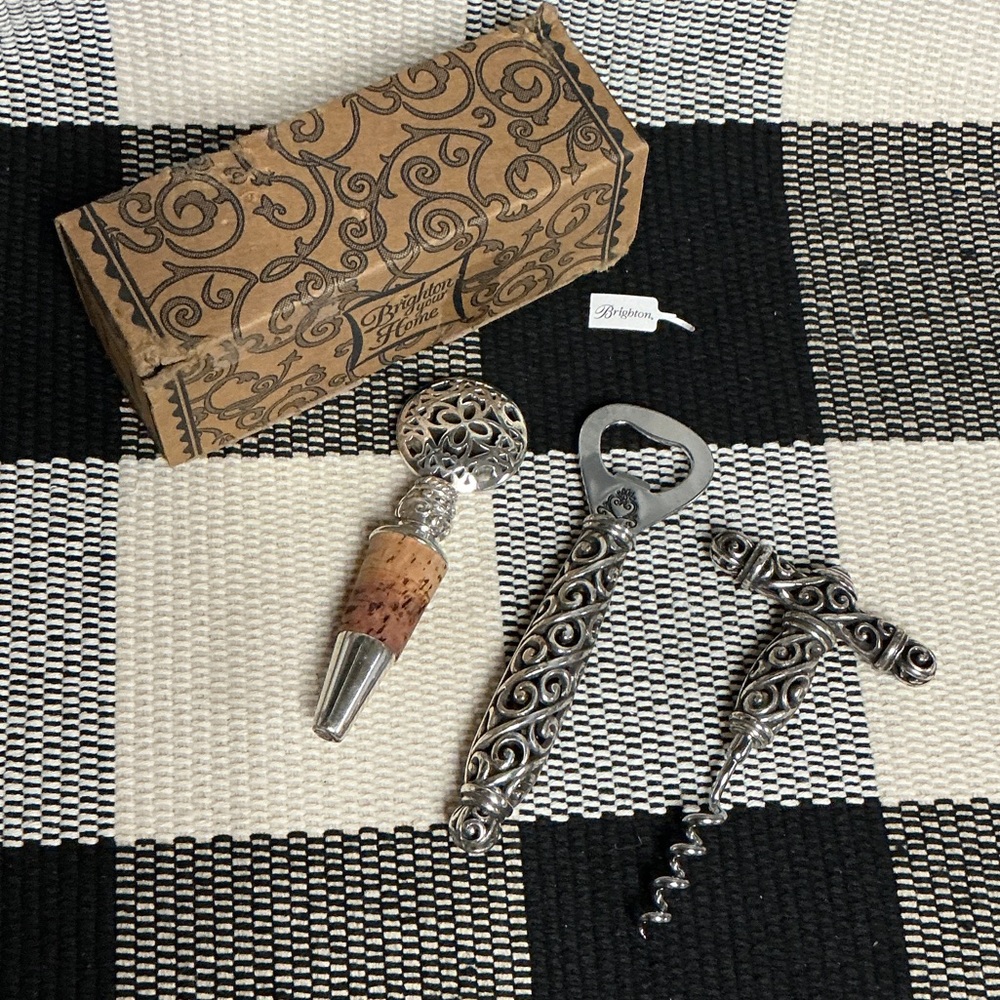 Brighton great shape 3 piece bundle lot matching orleans wine stopper cork screw